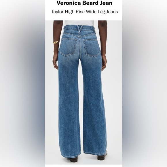 Veronica Beard Taylor Relaxed Wide Leg Jeans high rise - Picture 4 of 13
